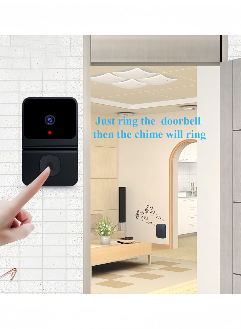 بيتك جرس باب ذكي مع كاميرا، جرس باب لاسلكي يعمل بالواي فاي مع رؤية ليلية وصوت ثنائي وجرس تنبيه - Image 4